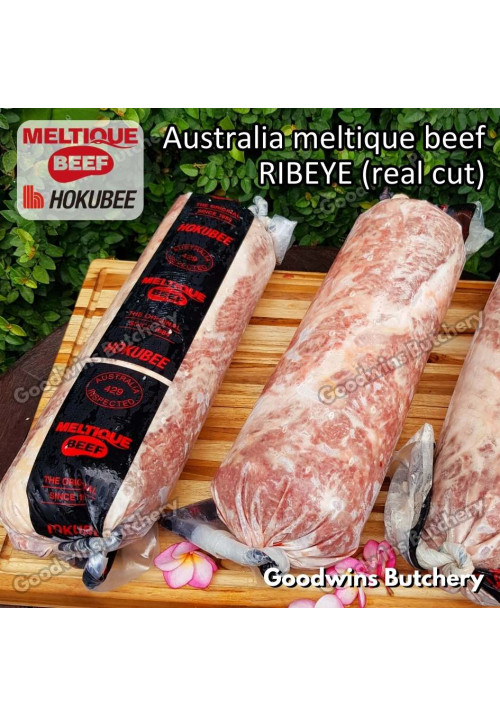 Beef Australia MELTIQUE RIBEYE (real cut) brand HOKUBEE frozen whole cut +/- 6 kg/pc, 43x15x12cm (price/kg) Scotch-Fillet / Cube-Roll